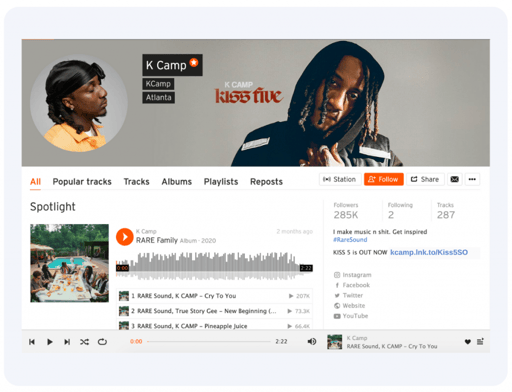 Feature smart links on Soundcloud