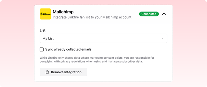 Linkfire Mailchimp Integration