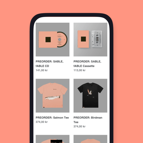 Bon Iver 'Sable, Fable' album merch on website