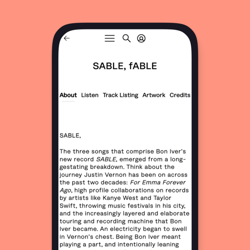 Bon Iver's website