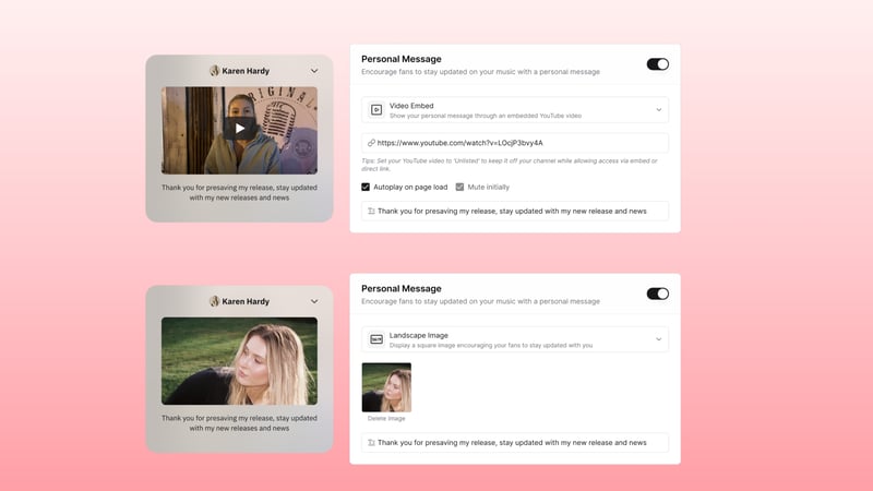 artist-centric tools Linkfire fan messaging