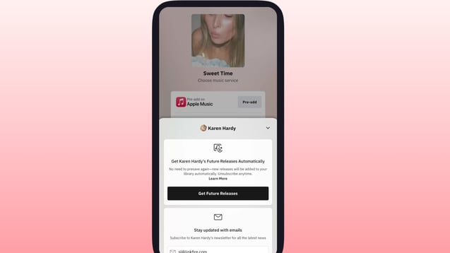 Linkfire pre-save subscriptions